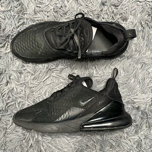 Nike Air Max 270 Triple Black Sneakers Size 7Y